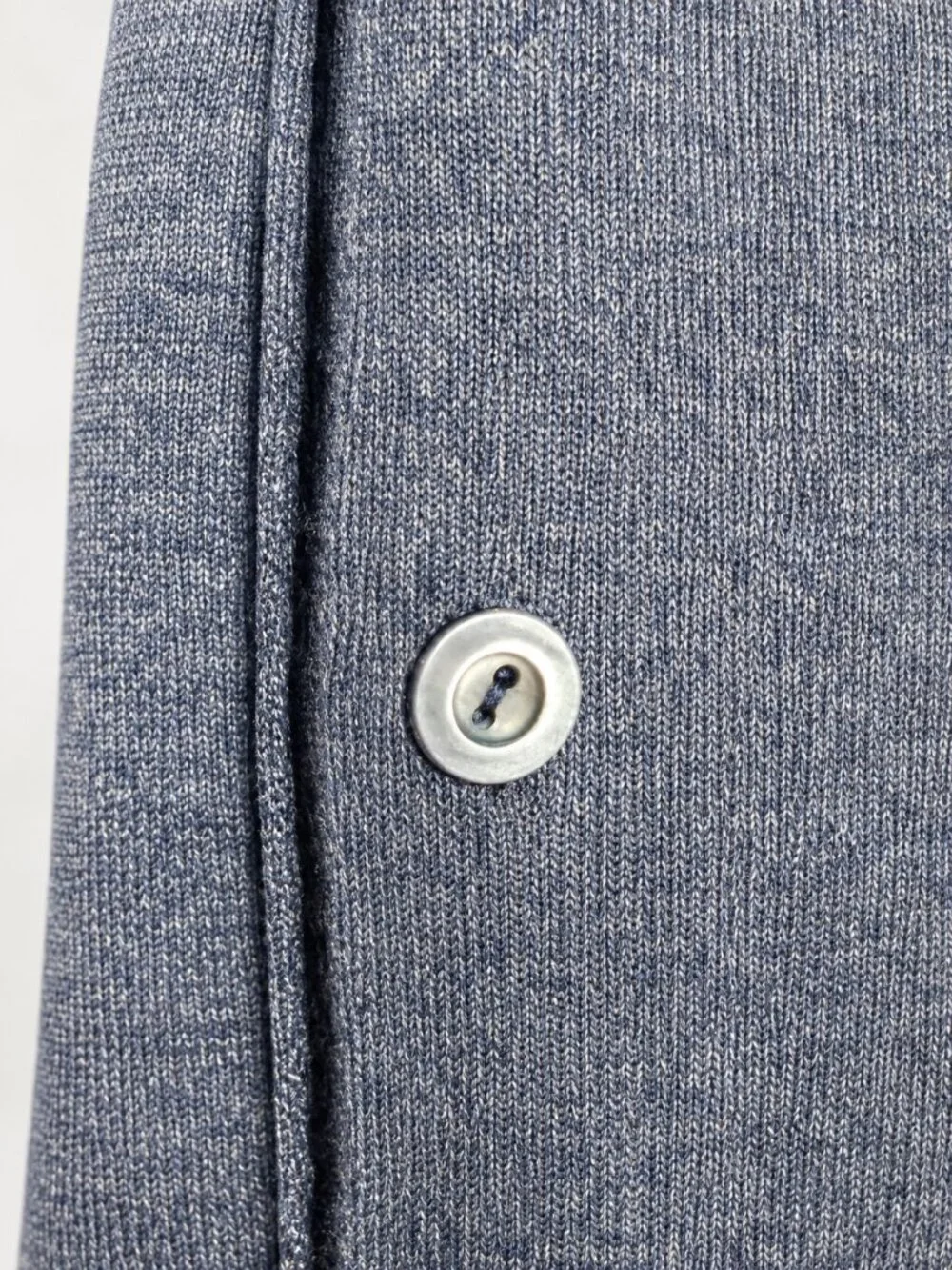 AMARO Made in Italy Blue Gray Merino Wool Cashmere Angora Knit Polo Sweater